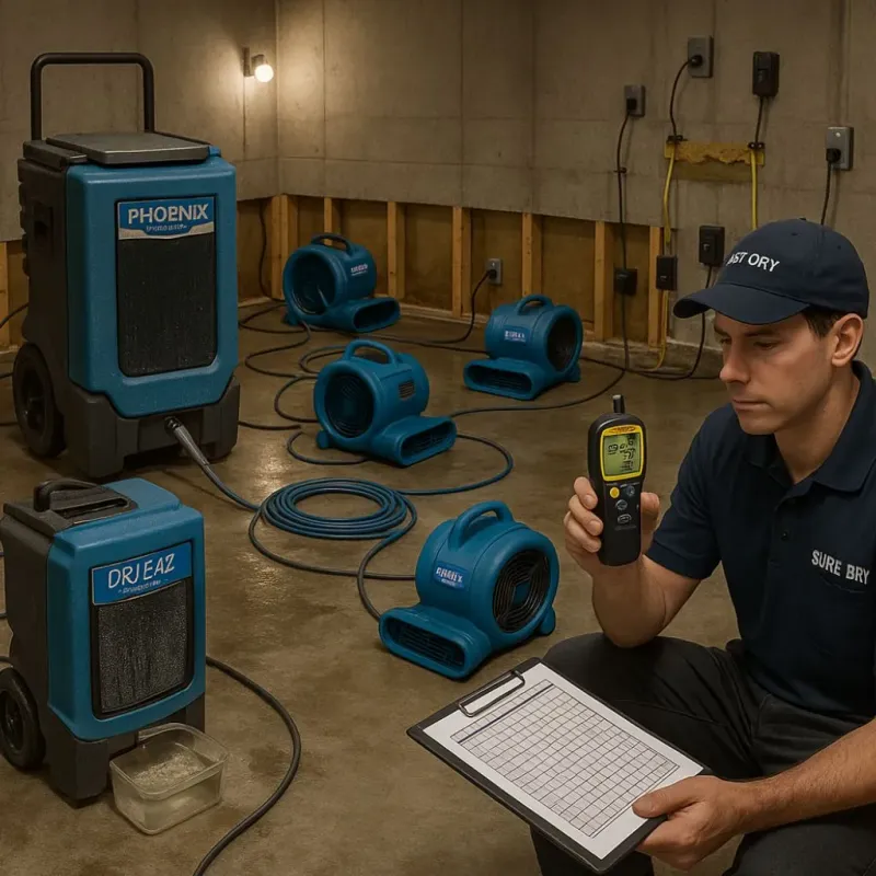 Structural Drying and Dehumidification process in Archbold, OH